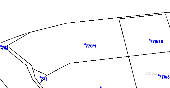 Parcela st. 770/1 v KÚ Ouběnice u Votic, Katastrální mapa