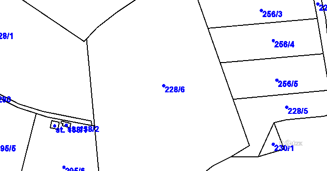 Parcela st. 228/6 v KÚ Ouběnice u Votic, Katastrální mapa