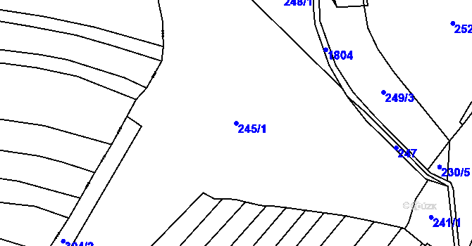 Parcela st. 245/1 v KÚ Ouběnice u Votic, Katastrální mapa