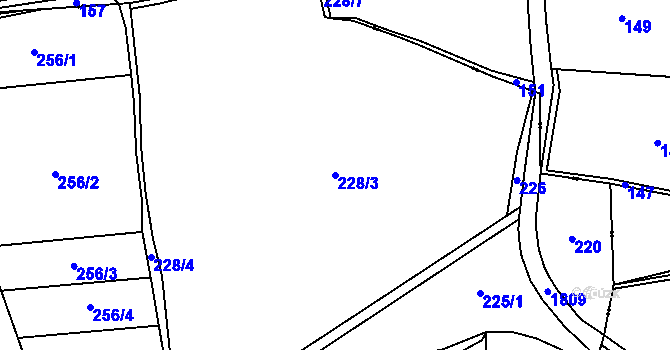 Parcela st. 228/3 v KÚ Ouběnice u Votic, Katastrální mapa