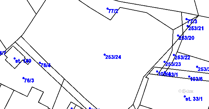 Parcela st. 253/24 v KÚ Ouběnice u Votic, Katastrální mapa
