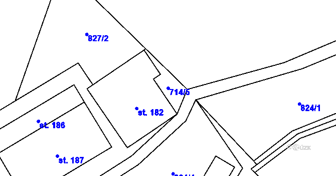 Parcela st. 714/5 v KÚ Ouběnice u Votic, Katastrální mapa