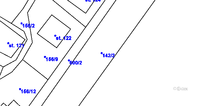 Parcela st. 142/2 v KÚ Ouběnice u Votic, Katastrální mapa