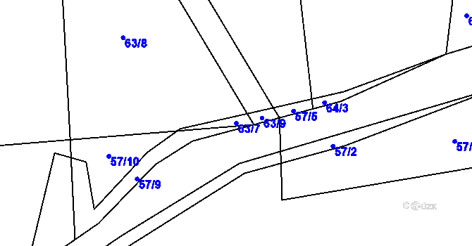 Parcela st. 63/7 v KÚ Ostrov u Ouběnic, Katastrální mapa