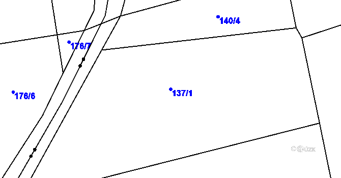 Parcela st. 137/1 v KÚ Ouběnice u Dobříše, Katastrální mapa