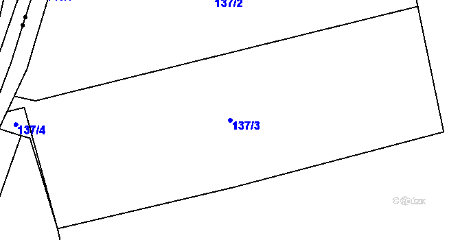Parcela st. 137/3 v KÚ Ouběnice u Dobříše, Katastrální mapa