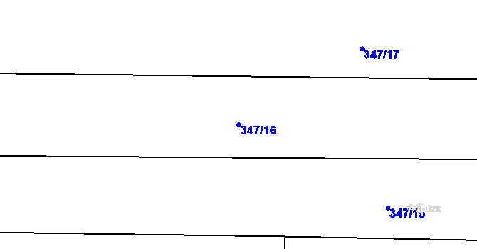 Parcela st. 347/16 v KÚ Ouběnice u Dobříše, Katastrální mapa