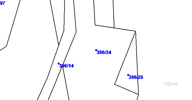 Parcela st. 396/24 v KÚ Ouběnice u Dobříše, Katastrální mapa
