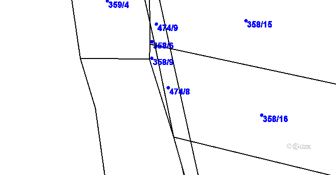 Parcela st. 474/8 v KÚ Ouběnice u Dobříše, Katastrální mapa
