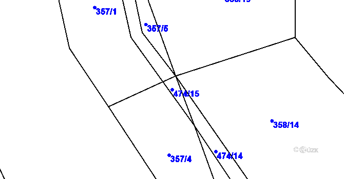 Parcela st. 474/15 v KÚ Ouběnice u Dobříše, Katastrální mapa