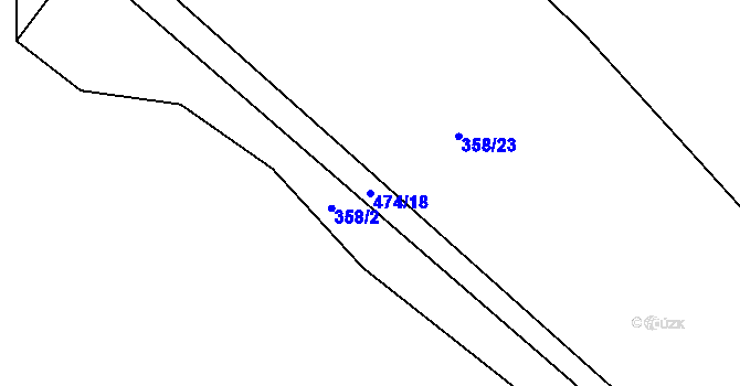 Parcela st. 474/18 v KÚ Ouběnice u Dobříše, Katastrální mapa
