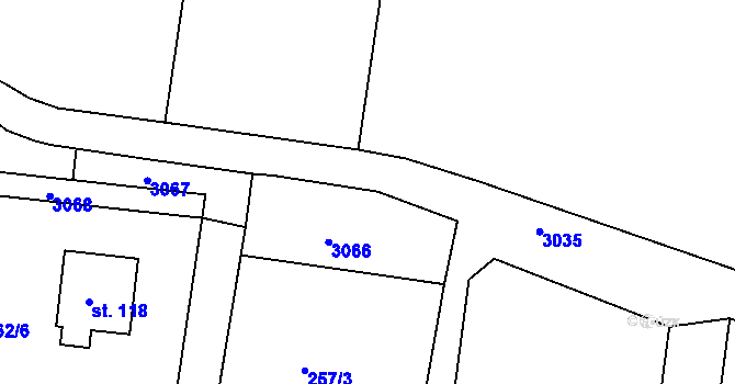 Parcela st. 247/11 v KÚ Oucmanice, Katastrální mapa