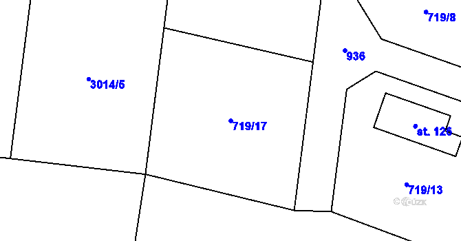 Parcela st. 719/17 v KÚ Oucmanice, Katastrální mapa