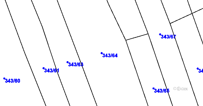 Parcela st. 343/64 v KÚ Jitkov, Katastrální mapa