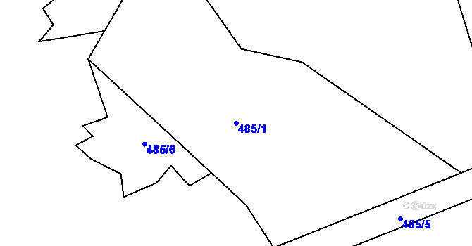 Parcela st. 485/1 v KÚ Jitkov, Katastrální mapa