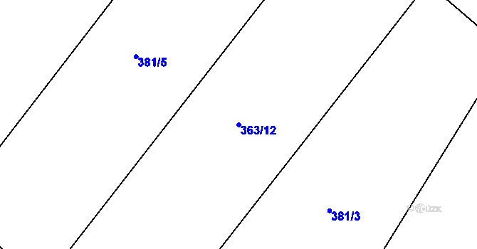 Parcela st. 363/12 v KÚ Oudoleň, Katastrální mapa