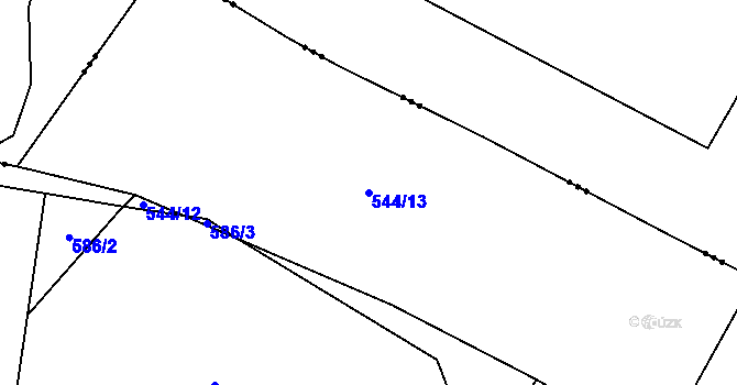 Parcela st. 544/13 v KÚ Oudoleň, Katastrální mapa