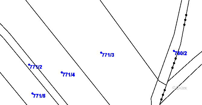 Parcela st. 771/3 v KÚ Oudoleň, Katastrální mapa