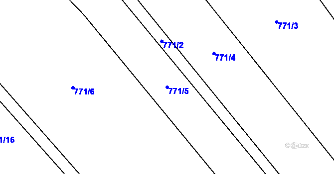 Parcela st. 771/5 v KÚ Oudoleň, Katastrální mapa