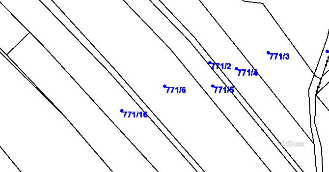 Parcela st. 771/6 v KÚ Oudoleň, Katastrální mapa