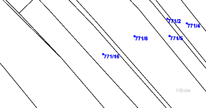 Parcela st. 771/16 v KÚ Oudoleň, Katastrální mapa