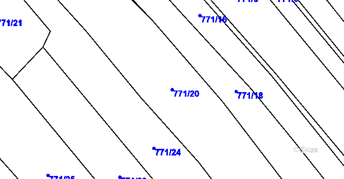Parcela st. 771/20 v KÚ Oudoleň, Katastrální mapa