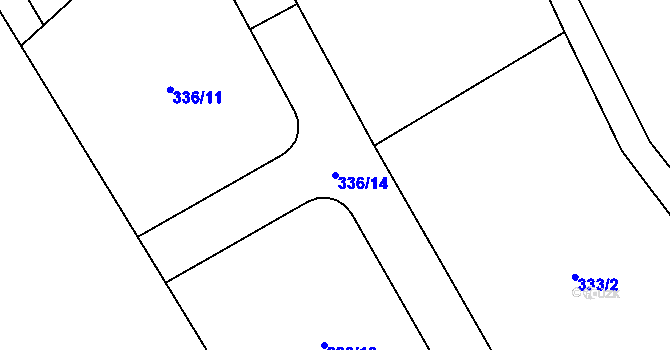Parcela st. 336/14 v KÚ Oudoleň, Katastrální mapa