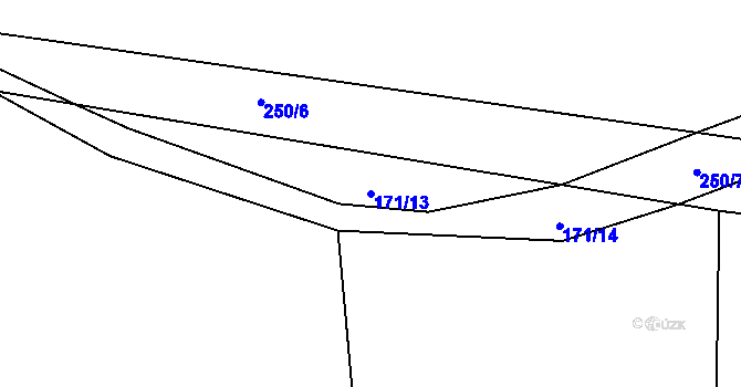 Parcela st. 171/13 v KÚ Slavětín u Oudoleně, Katastrální mapa