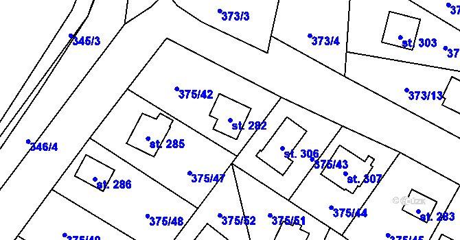 Parcela st. 282 v KÚ Ovčáry u Kolína, Katastrální mapa