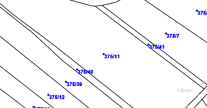 Parcela st. 375/11 v KÚ Ovčáry u Kolína, Katastrální mapa