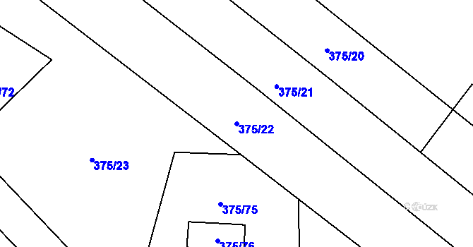 Parcela st. 375/22 v KÚ Ovčáry u Kolína, Katastrální mapa
