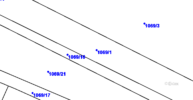 Parcela st. 1069/1 v KÚ Ovčáry u Kolína, Katastrální mapa