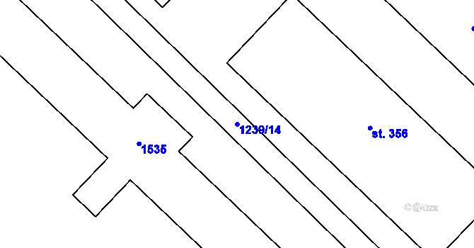 Parcela st. 1239/14 v KÚ Ovčáry u Kolína, Katastrální mapa