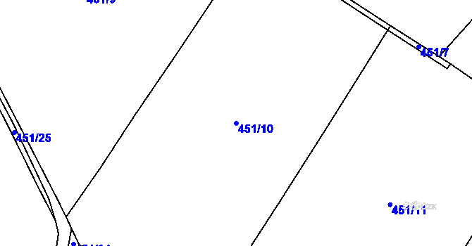 Parcela st. 451/10 v KÚ Nedomice, Katastrální mapa