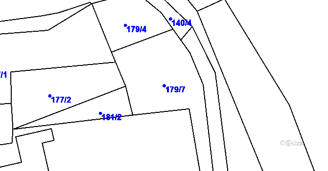 Parcela st. 179/7 v KÚ Ovčáry u Dřís, Katastrální mapa