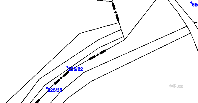 Parcela st. 225/20 v KÚ Ovčáry u Dřís, Katastrální mapa