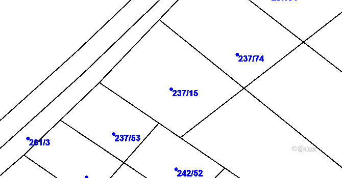 Parcela st. 237/15 v KÚ Ovčáry u Dřís, Katastrální mapa
