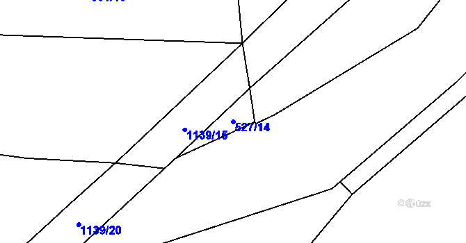 Parcela st. 527/14 v KÚ Ovčáry u Dřís, Katastrální mapa