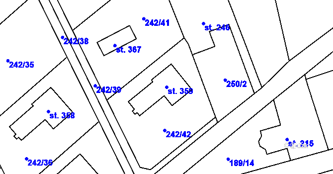 Parcela st. 359 v KÚ Ovčáry u Dřís, Katastrální mapa