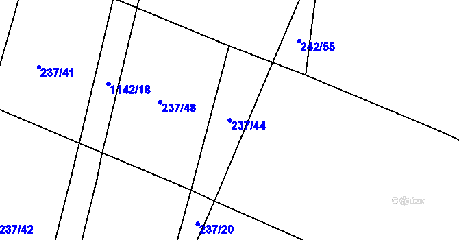 Parcela st. 237/44 v KÚ Ovčáry u Dřís, Katastrální mapa