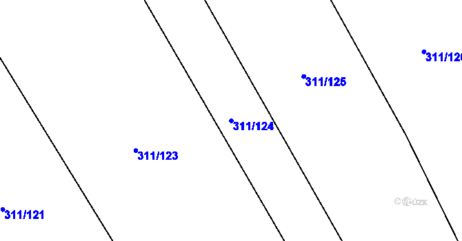 Parcela st. 311/124 v KÚ Ovčáry u Dřís, Katastrální mapa