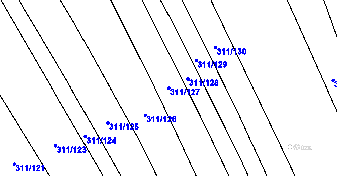 Parcela st. 311/127 v KÚ Ovčáry u Dřís, Katastrální mapa