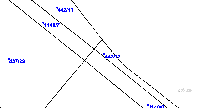 Parcela st. 442/12 v KÚ Ovčáry u Dřís, Katastrální mapa