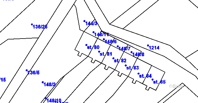 Parcela st. 81 v KÚ Ovesná Lhota, Katastrální mapa