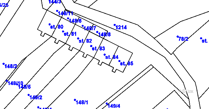 Parcela st. 84 v KÚ Ovesná Lhota, Katastrální mapa