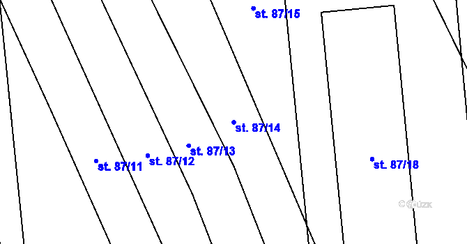 Parcela st. 87/14 v KÚ Ovesná Lhota, Katastrální mapa