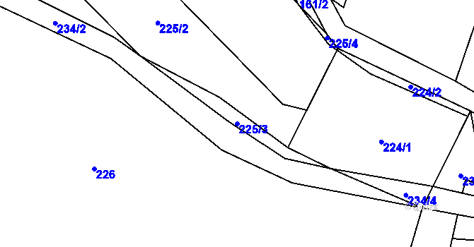 Parcela st. 225/3 v KÚ Ovesná Lhota, Katastrální mapa