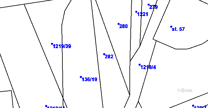 Parcela st. 282 v KÚ Ovesná Lhota, Katastrální mapa