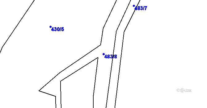 Parcela st. 483/8 v KÚ Ovesná Lhota, Katastrální mapa