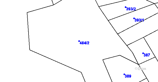 Parcela st. 484/2 v KÚ Ovesná Lhota, Katastrální mapa
